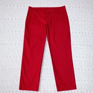 Kut From The Kloth Red Crop Trouser Pants Womens Size 10 Chino Stretch